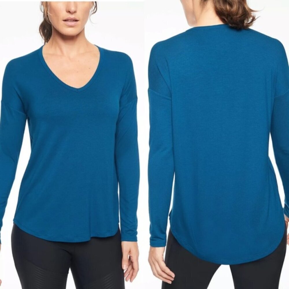 Athleta Cloudlight Relaxed Top, Peacock Blue, Size XXS